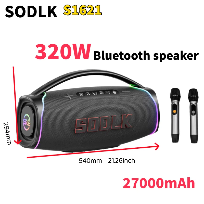 Apple Music Audio Quality - ลำโพงคาราโอเกะพกพา SODLK S1621 รุ่นใหม่ 320W บลูทูธ