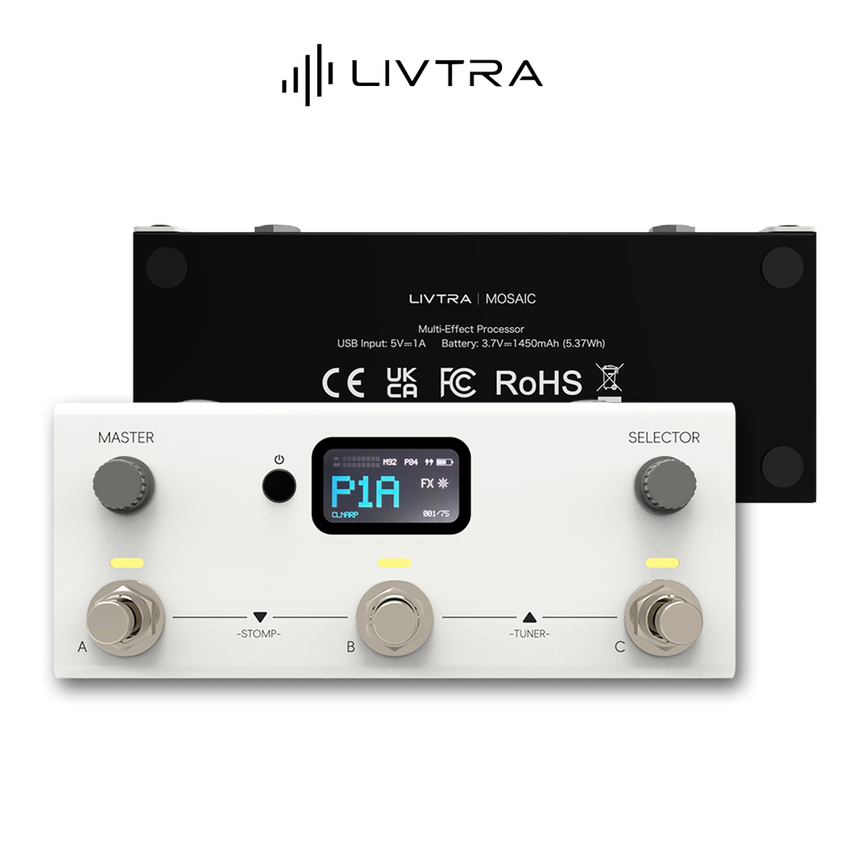 Audio Interface Usb - LIVTRA MOSAIC อุปกรณ์เอฟเฟคกีตาร์แบบออลอินวัน – 8 โมดูลเอฟเฟค,