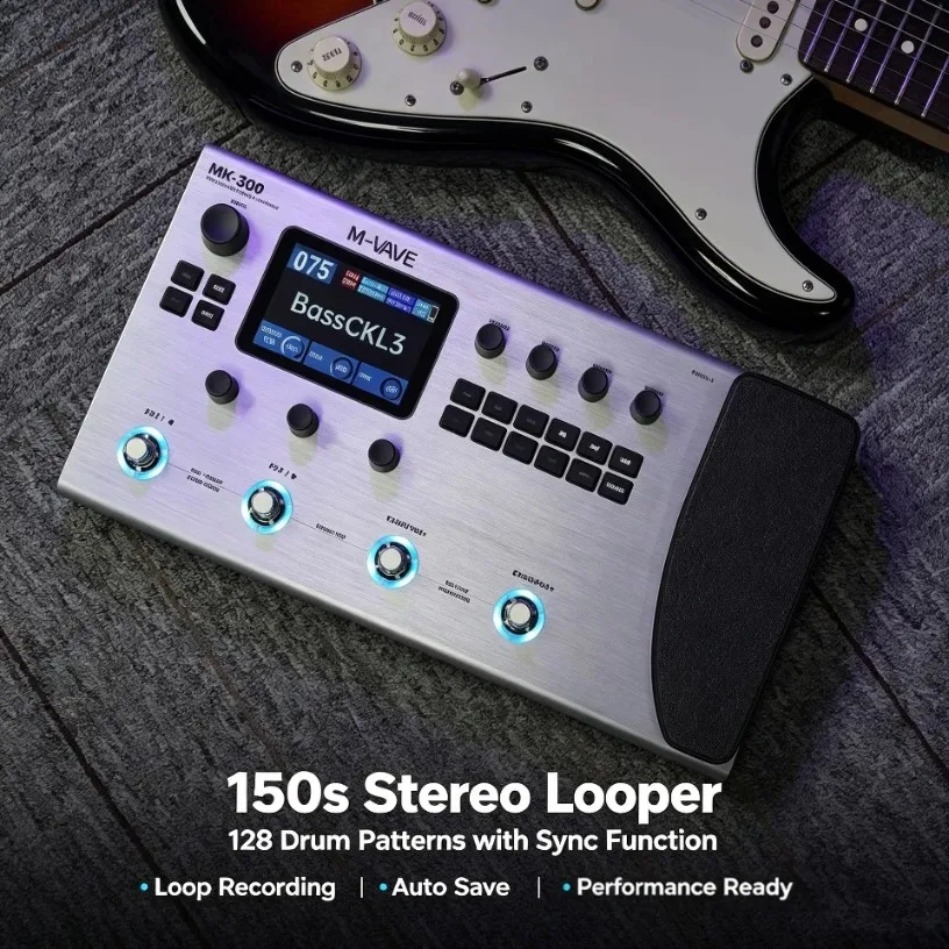 Audio Interface Usb - M-VAVE MK-300 โปรเซสเซอร์จำลองแอมป์กีตาร์ไร้สาย พร้อมเอฟเฟกต์ 320+ แบบ