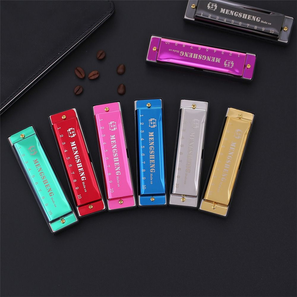Harmonica 10 Hole - ฮาร์โมนิก้าแบบพกพา คีย์ C 10 รู ตัวโลหะ