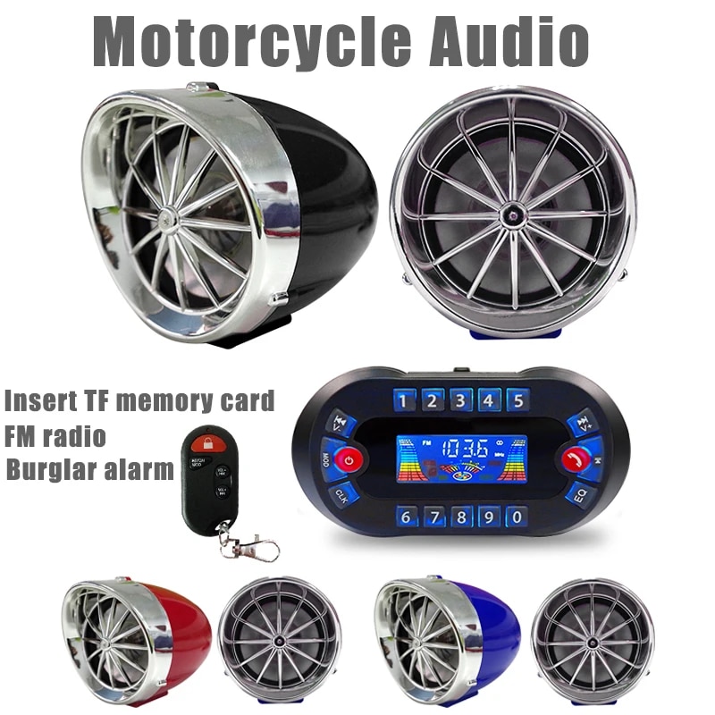 Audio Music App - ลำโพงบลูทูธขยายเสียงติดรถมอเตอร์ไซค์ MT730เอาต์พุต2.1A เครื่องเล่นเพลง MP3ยูเอสบีวิทยุเอฟเอ็มไซเรนสัญญาณกันขโมย