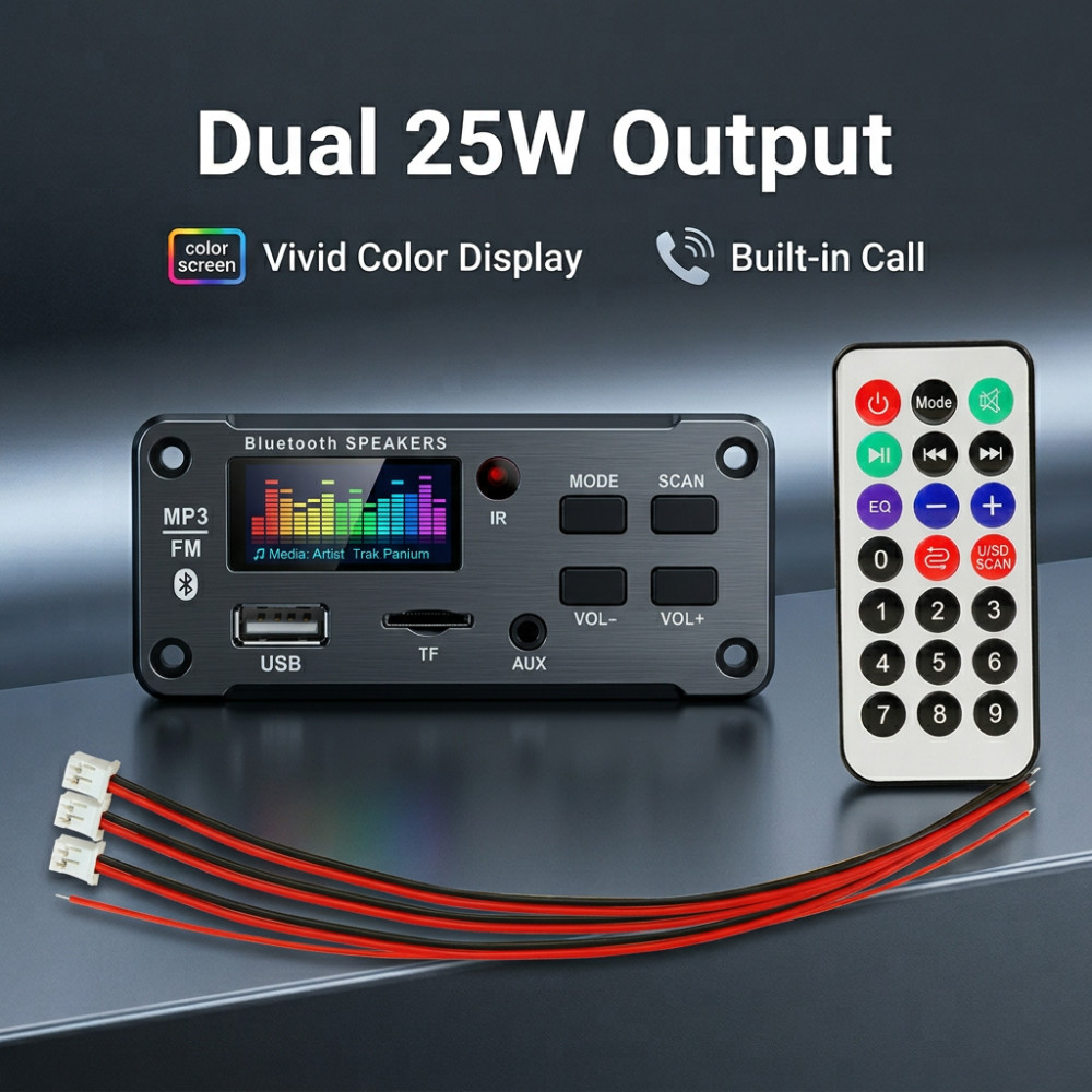 Audio Music App - 50W เครื่องขยายเสียงบลูทูธ MP3 WMA WAV บอร์ดถอดรหัส