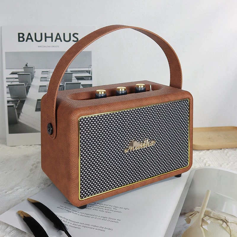Apple Music Audio Quality - Retro ไม้กลางแจ้งแบบพกพาลําโพง 30W High-power Bluetooth/U-disk ซับวูฟเฟอร์เดสก์ท็อปคุณภาพสูงสเตอริโอ