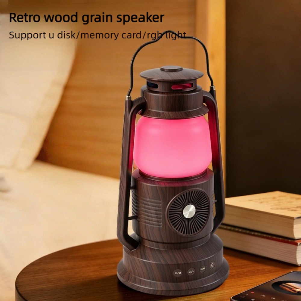 Audio Music Spotify - ลำโพงบลูทูธแบบโคมไฟวินเทจ พกพาสะดวก ใช้เป็นโคมไฟแคมป์ปิ้ง พร้อมไฟบรรยากาศ RGB รองรับเสียงไร้สาย