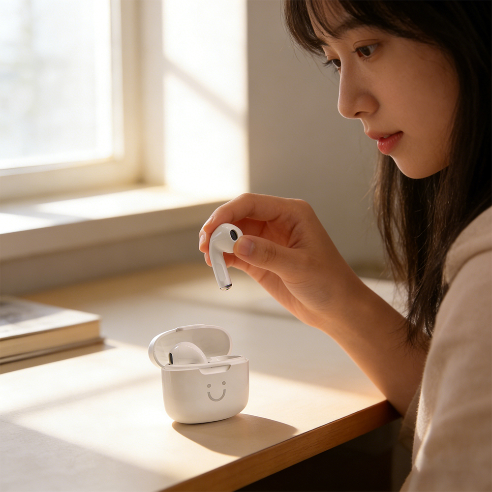 หูฟังบลูทูธ A2 ลายหน้ายิ้ม ไร้ - Enhance Audio Music Quality บทวิจารณ์และราคา