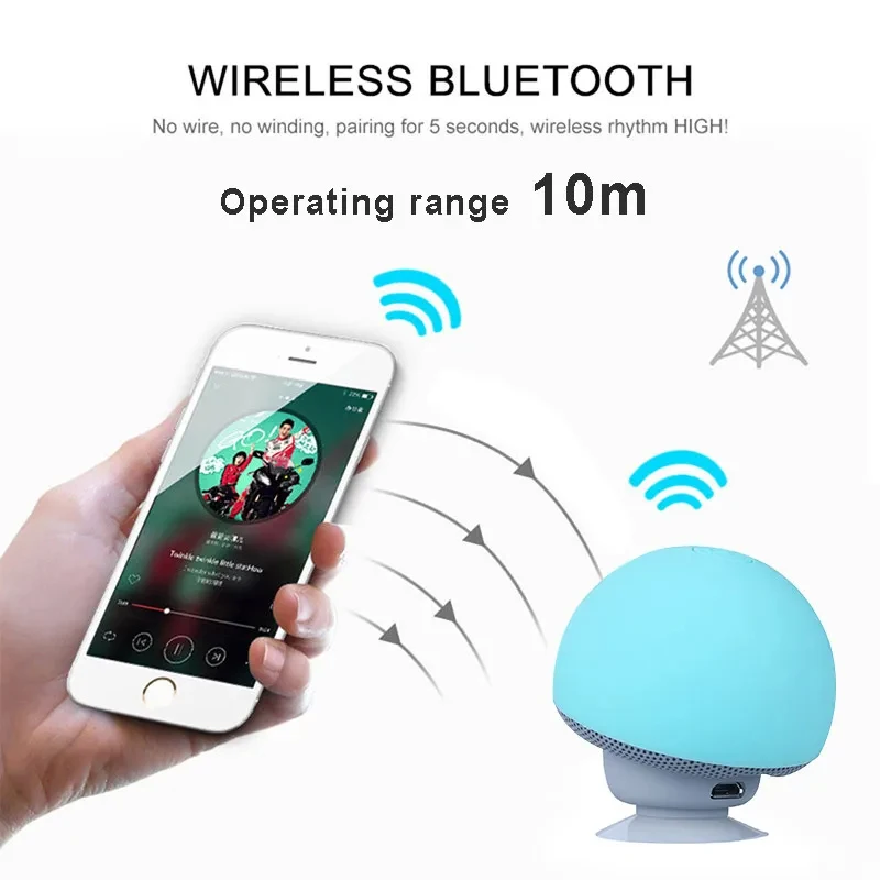 มินิเห็ดลําโพงบลูทูธแบบพกพาไร้ - Audio Music Box บทวิจารณ์และราคา